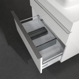 Тумба під раковину Villeroy & Boch Venticello 75,7х50,2 см МДФ глянсовий білий/ручка хром A94001DH