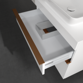 Тумба под раковину Villeroy & Boch Venticello 75,7х50,2 см ДСП/МДФ белый матовый/ручка медь A94005MS