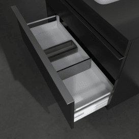 Тумба під раковину Villeroy & Boch Venticello 95,7х50,2 см МДФ чорний матовий лак/ручка хром A94101PD