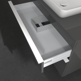Тумба под раковину Villeroy & Boch Venticello 95,7х50,2 см МДФ глянцевый серый/ручка алюминий белый A94102FP