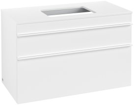 Тумба под раковину Villeroy & Boch Venticello 95,7х50,2 см ДСП/МДФ белый матовый/ручка алюминий белый A94102MS