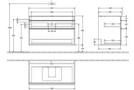 Тумба під раковину Villeroy & Boch Venticello 95,7х50,2 см ДСП в'яз друкарський/ручка алюміній білий A94102PN