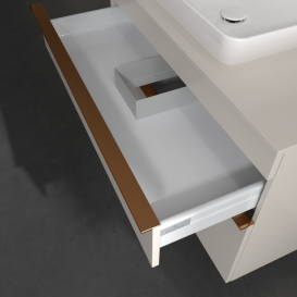 Тумба під раковину Villeroy & Boch Venticello 95,7х50,2 см ДСП м'який сірий/ручка мідь A94105VK