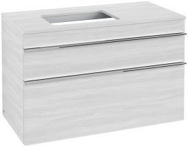 Тумба під раковину Villeroy & Boch Venticello 95,7х50,2 см ДСП/МДФ біле дерево/ручка хром A94201E8