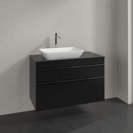 Тумба под раковину Villeroy & Boch Venticello 95,7х50,2 см МДФ черный матовый лак/ручка хром A94201PD