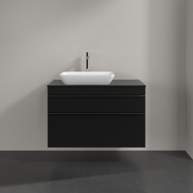 Тумба под раковину Villeroy & Boch Venticello 95,7х50,2 см МДФ черный матовый лак/ручка хром A94201PD