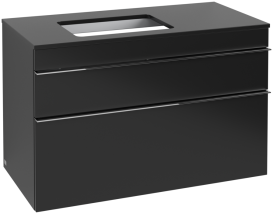 Тумба под раковину Villeroy & Boch Venticello 95,7х50,2 см МДФ черный матовый лак/ручка хром A94201PD
