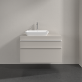 Тумба под раковину Villeroy & Boch Venticello 95,7х50,2 см ДСП мягкий серый/ручка алюминий белый A94202VK