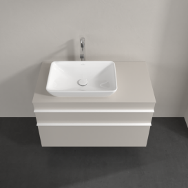 Тумба под раковину Villeroy & Boch Venticello 95,7х50,2 см ДСП мягкий серый/ручка алюминий белый A94202VK