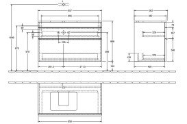 Тумба під раковину Villeroy & Boch Venticello 95,7х50,2 см МДФ чорний матовий лак/ручка мідь A94205PD