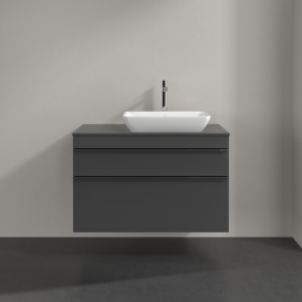 Тумба под раковину Villeroy & Boch Venticello 95,7х50,2 см МДФ глянцевый серый/ручка хром A94301FP