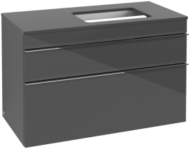 Тумба под раковину Villeroy & Boch Venticello 95,7х50,2 см МДФ глянцевый серый/ручка хром A94301FP