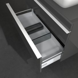 Тумба под раковину Villeroy & Boch Venticello 95,7х50,2 см МДФ глянцевый серый/ручка алюминий белый A94302FP