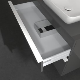 Тумба под раковину Villeroy & Boch Venticello 95,7х50,2 см МДФ глянцевый серый/ручка алюминий белый A94302FP