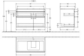 Тумба под раковину Villeroy & Boch Venticello 95,7х50,2 см МДФ глянцевый серый/ручка алюминий белый A94302FP