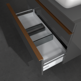 Тумба под раковину Villeroy & Boch Venticello 95,7х50,2 см МДФ глянцевый серый/ручка медь A94305FP