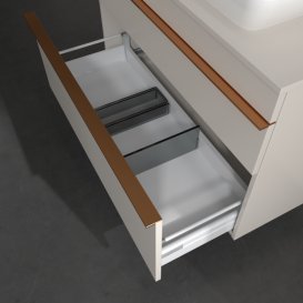 Тумба под раковину Villeroy & Boch Venticello 95,7х50,2 см ДСП мягкий серый/ручка медь A94305VK