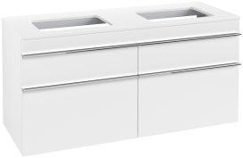 Тумба під раковину Villeroy & Boch Venticello 125,7х50,2 см ДСП/МДФ білий матовий/ручка хром A94401MS