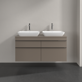 Тумба під раковину Villeroy & Boch Venticello 125,7х50,2 см ДСП трюфель сірий/ручка хром A94401VG