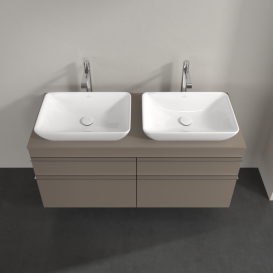 Тумба під раковину Villeroy & Boch Venticello 125,7х50,2 см ДСП трюфель сірий/ручка хром A94401VG