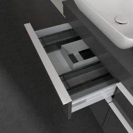 Тумба під раковину Villeroy & Boch Venticello 125,7х50,2 см МДФ глянсовий сірий/ручка алюміній білий A94402FP
