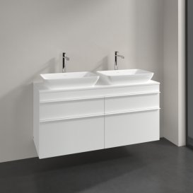 Тумба под раковину Villeroy & Boch Venticello 125,7х50,2 см ДСП/МДФ белый матовый/ручка алюминий белый A94402MS