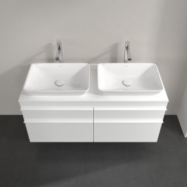 Тумба под раковину Villeroy & Boch Venticello 125,7х50,2 см ДСП/МДФ белый матовый/ручка алюминий белый A94402MS