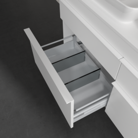 Тумба под раковину Villeroy & Boch Venticello 125,7х50,2 см ДСП/МДФ белый матовый/ручка алюминий белый A94402MS