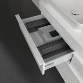Тумба под раковину Villeroy & Boch Venticello 125,7х50,2 см ДСП/МДФ белый матовый/ручка алюминий белый A94402MS