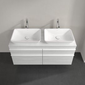 Тумба під раковину Villeroy & Boch Venticello 125,7х50,2 см ДСП/МДФ біле дерево/ручка алюміній білий A94402E8