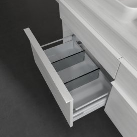 Тумба під раковину Villeroy & Boch Venticello 125,7х50,2 см ДСП/МДФ біле дерево/ручка алюміній білий A94402E8