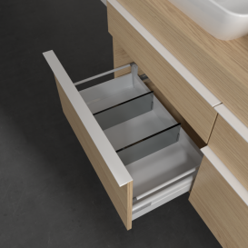 Тумба під раковину Villeroy & Boch Venticello 125,7х50,2 см ДСП північний дуб/ручка алюміній білий A94402VJ