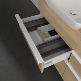 Тумба під раковину Villeroy & Boch Venticello 125,7х50,2 см ДСП північний дуб/ручка алюміній білий A94402VJ