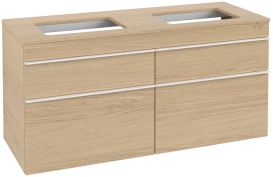 Тумба під раковину Villeroy & Boch Venticello 125,7х50,2 см ДСП північний дуб/ручка алюміній білий A94402VJ