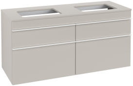 Тумба під раковину Villeroy & Boch Venticello 125,7х50,2 см ДСП м'який сірий/ручка алюміній білий A94402VK