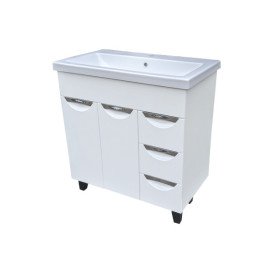 Тумба под раковину Vivia Соната Д2 80х42 см комбинируется с раковиной Комо 80/К 80 МДФ/ДСП белый А0053386