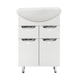 Тумба под раковину Vivia Соната Д2Ш2 60х34 см комбинируется с раковиной Церсания 60 МДФ/ДСП белый А0025399