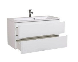 Тумба підвісна Аквародос Акцент 100 см із раковиною Альфа ДСП/МДФ білий глянець АР000040137