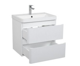 Тумба підвісна Аквародос Акцент Люкс 60 см з раковиною Bar МДФ білий матовий АР000112184