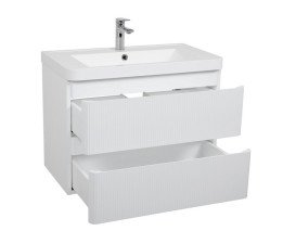 Тумба підвісна Аквародос Акцент Люкс 75 см з раковиною Bar МДФ білий матовий АР000081530