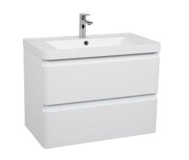 Тумба подвесная Аквародос Акцент Люкс 75 см с раковиной Bar МДФ белый матовый АР000081530