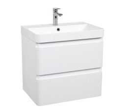 Тумба підвісна Аквародос Акцент Люкс 60 см з раковиною Deep МДФ білий матовий АР000112183