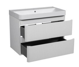 Тумба підвісна Аквародос Акцент Люкс 75 см з раковиною Deep МДФ білий матовий АР000086508