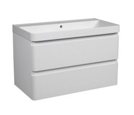 Тумба підвісна Аквародос Акцент Люкс 90 см з раковиною Deep МДФ білий матовий АР000072317