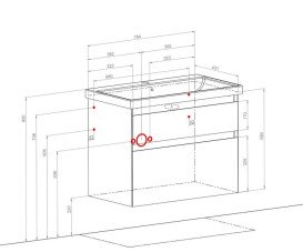 Тумба подвесная Аквародос Элит 80 см с раковиной Elite ДСП/МДФ мокко АР000049104