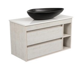 Тумба подвесная Аквародос Шельф 100 см со столешницей Loft-Iron и раковиной Olive ДСП нордленд АР000085191