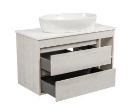 Тумба подвесная Аквародос Шельф 100 см со столешницей Loft-Iron и раковиной One ДСП нордленд АР000085181