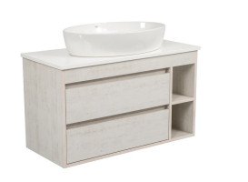 Тумба подвесная Аквародос Шельф 100 см со столешницей Loft-Iron и раковиной One ДСП нордленд АР000085181