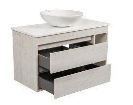 Тумба подвесная Аквародос Шельф 100 см со столешницей Loft-Iron и раковиной Zero ДСП нордленд АР000085171