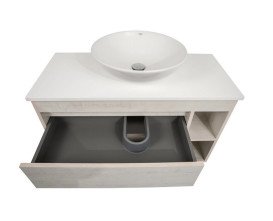 Тумба подвесная Аквародос Шельф 100 см со столешницей Loft-Iron и раковиной Zero ДСП нордленд АР000085171